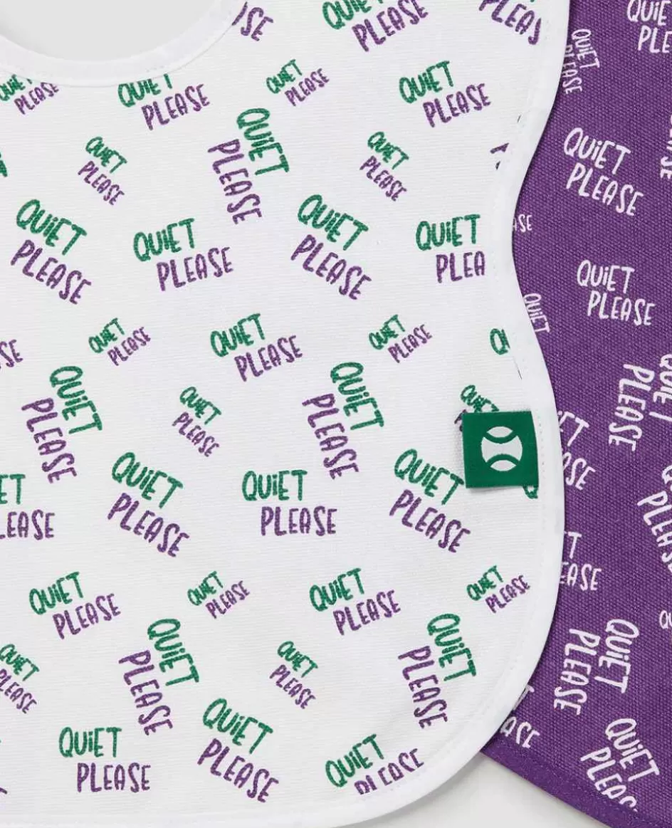Wimbledon Baby Bib Two Pack - Quiet Please