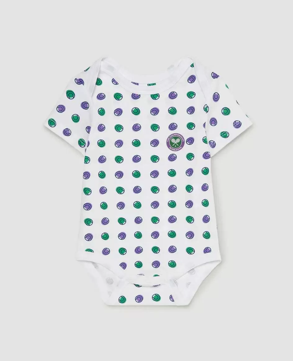 Wimbledon Babygrow Ball Spot - White