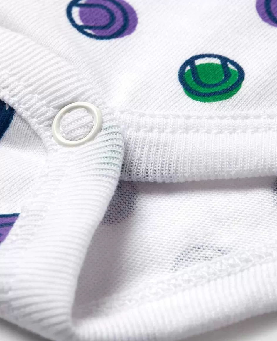 Wimbledon Babygrow Ball Spot - White