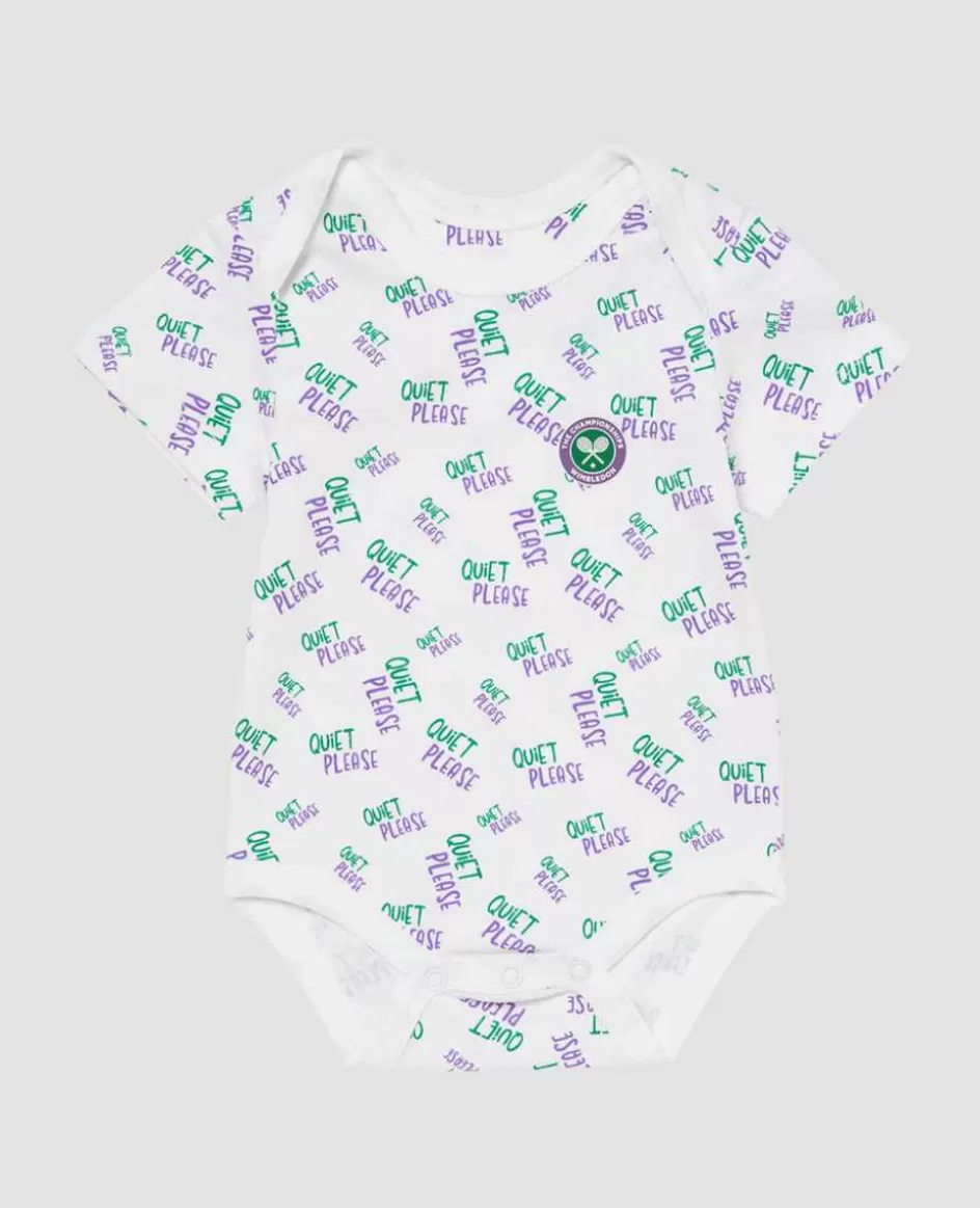 Wimbledon Babygrow Quiet Please - White