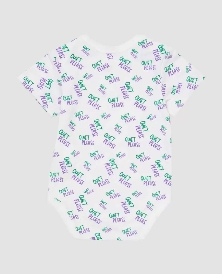 Wimbledon Babygrow Quiet Please - White