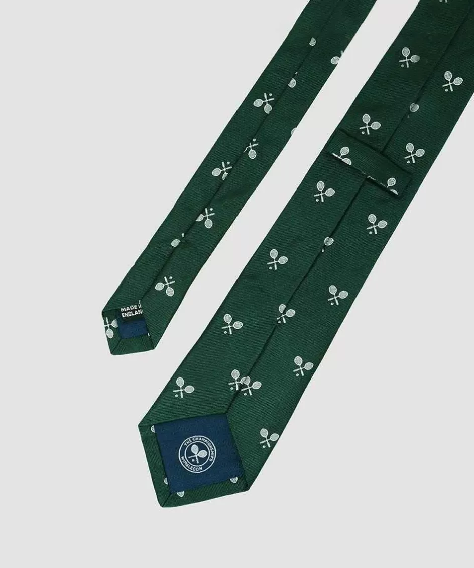Wimbledon Cross Racket Tie - Green