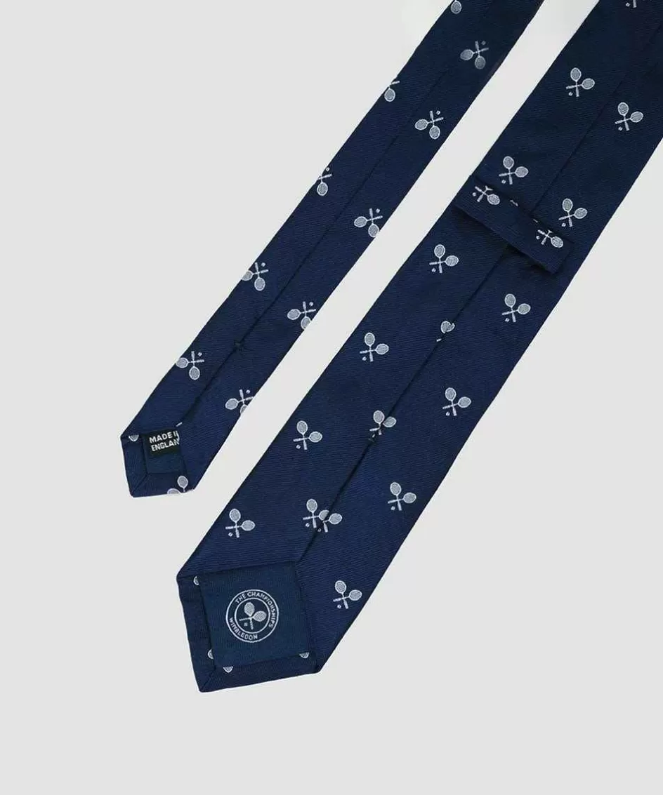 Wimbledon Cross Racket Tie - Navy