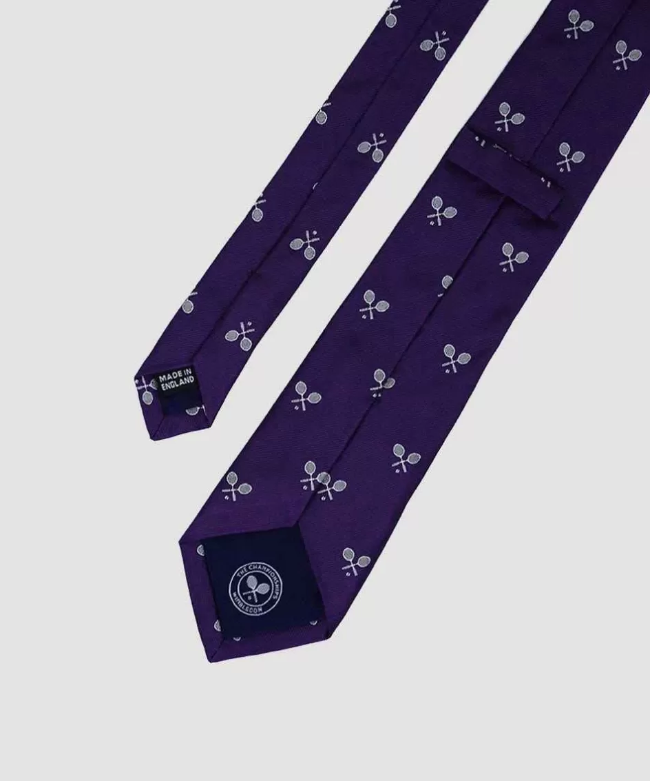Wimbledon Cross Racket Tie - Purple