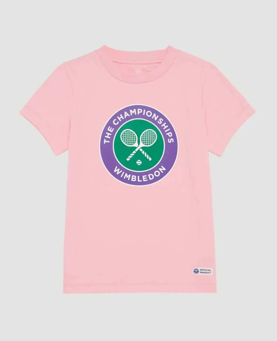 Wimbledon Kids Championships Logo T-Shirt - Pink