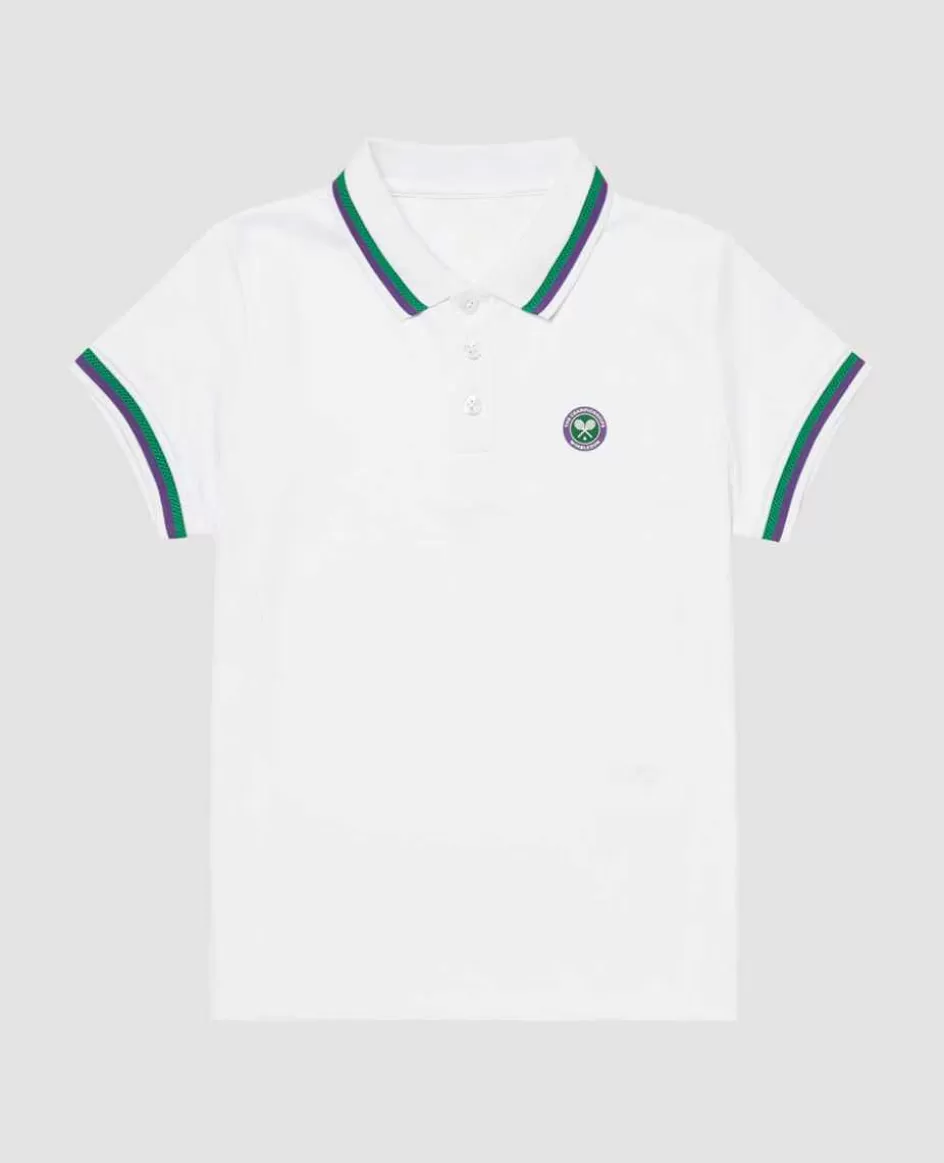 Wimbledon Kids Core Performance Polo - White