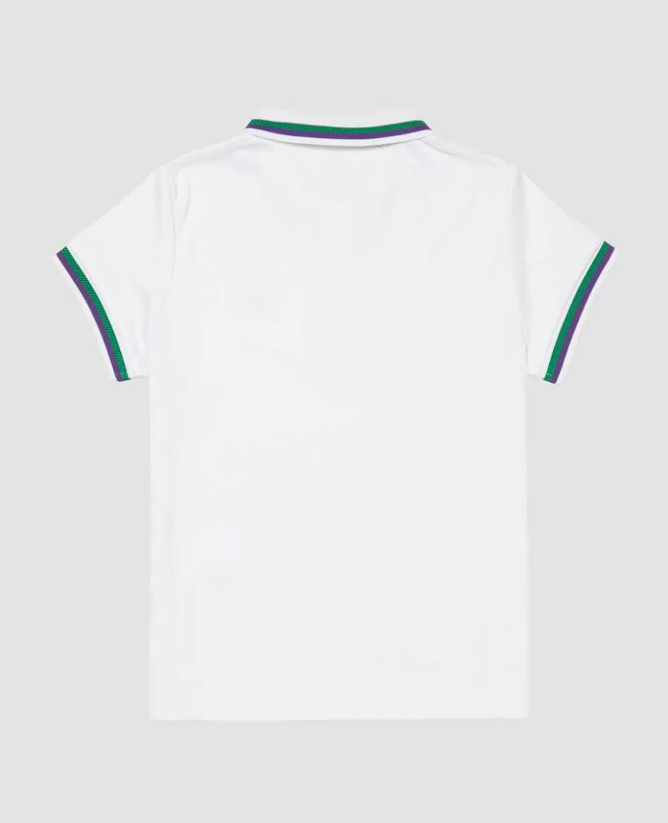 Wimbledon Kids Core Performance Polo - White