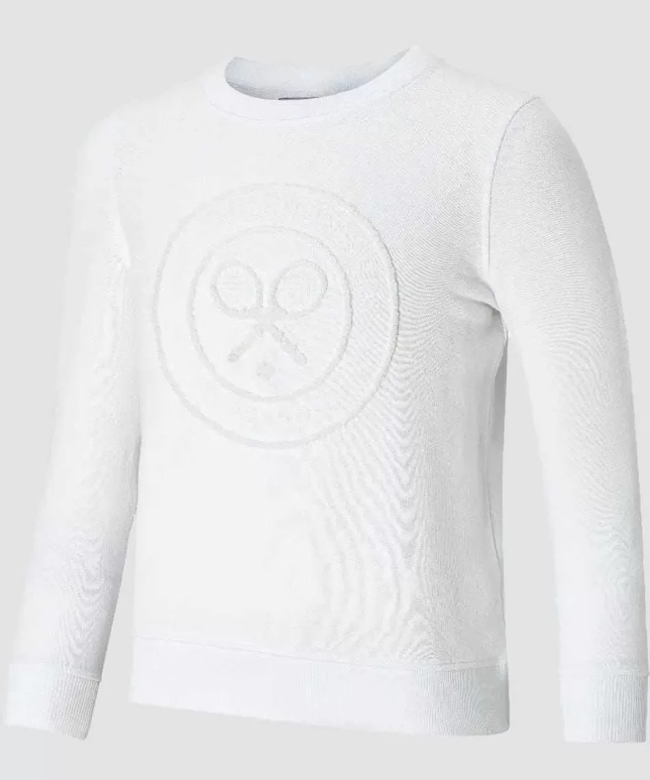 Wimbledon Kids Flocked Logo Sweatshirt - White