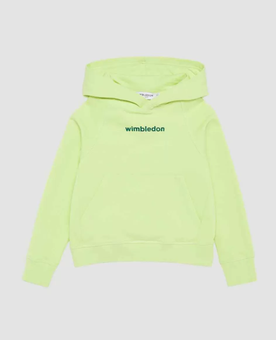 Wimbledon Kids Hooded Sweatshirt - Lime