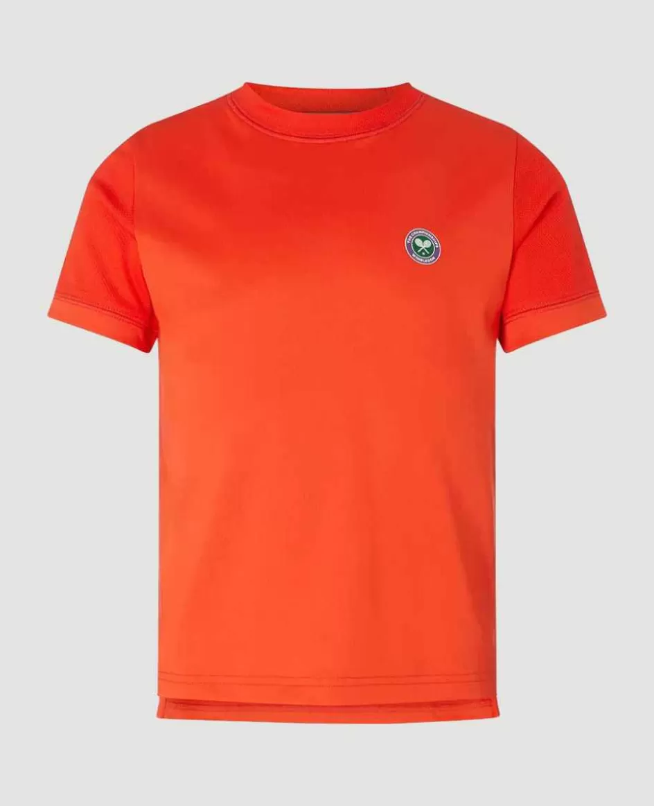 Wimbledon Kids Performance Crew Neck T-Shirt - Orange