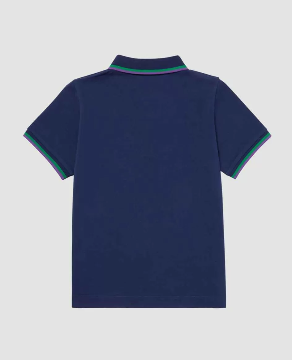 Wimbledon Kids Pique Polo - Navy