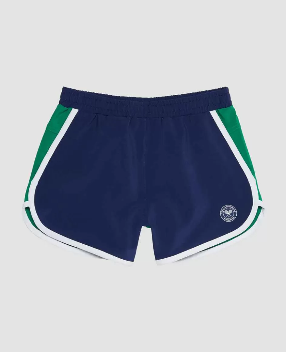 Wimbledon Kids Shorts - Navy & Green
