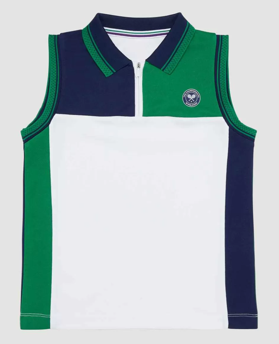 Wimbledon Kids Sleeveless Polo Multi