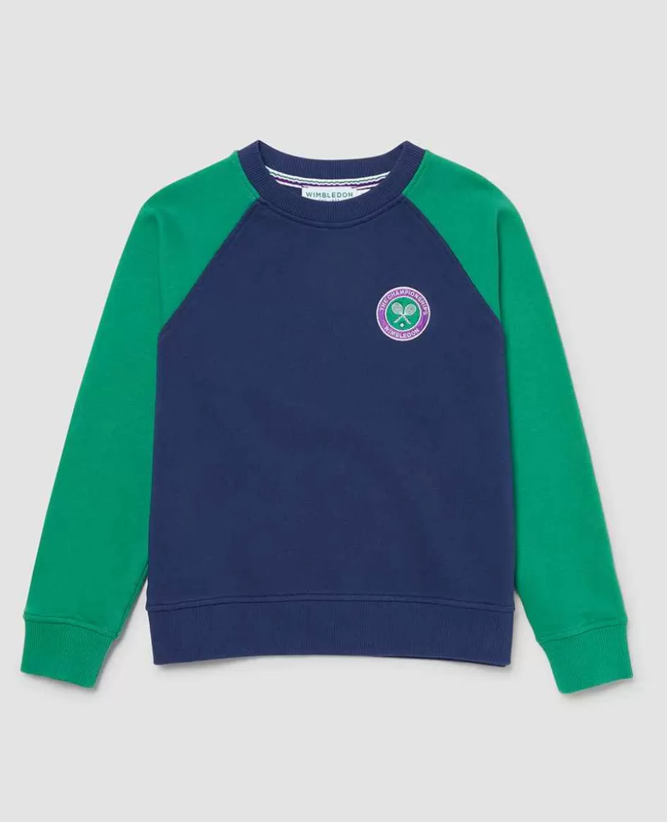 Wimbledon Kids Sweatshirt - Navy & Green