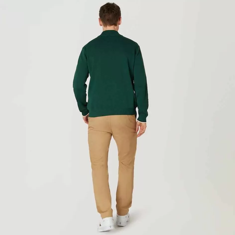 Wimbledon Mens 1/4 Zip Knit - Green