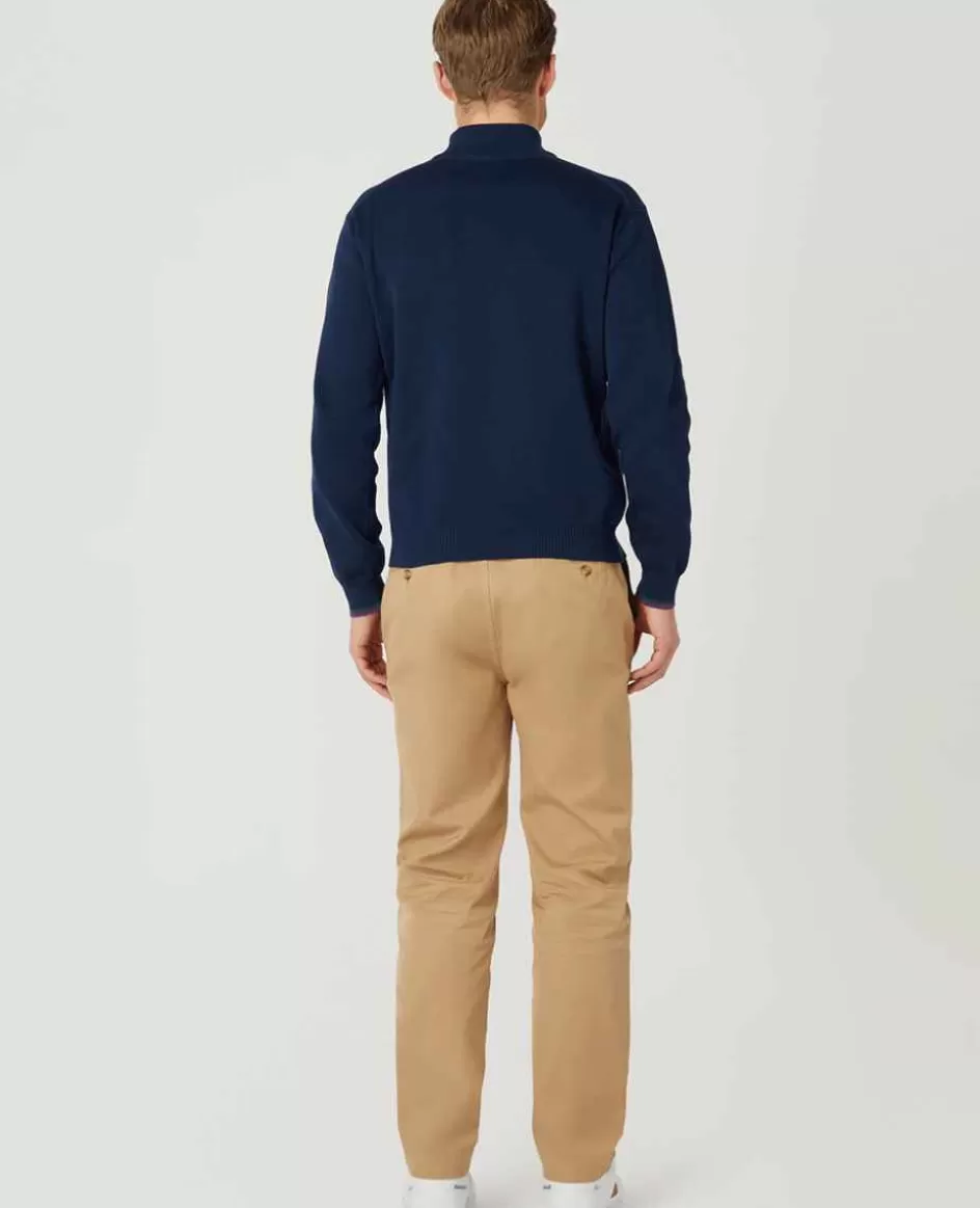 Wimbledon Mens 1/4 Zip Knit - Navy