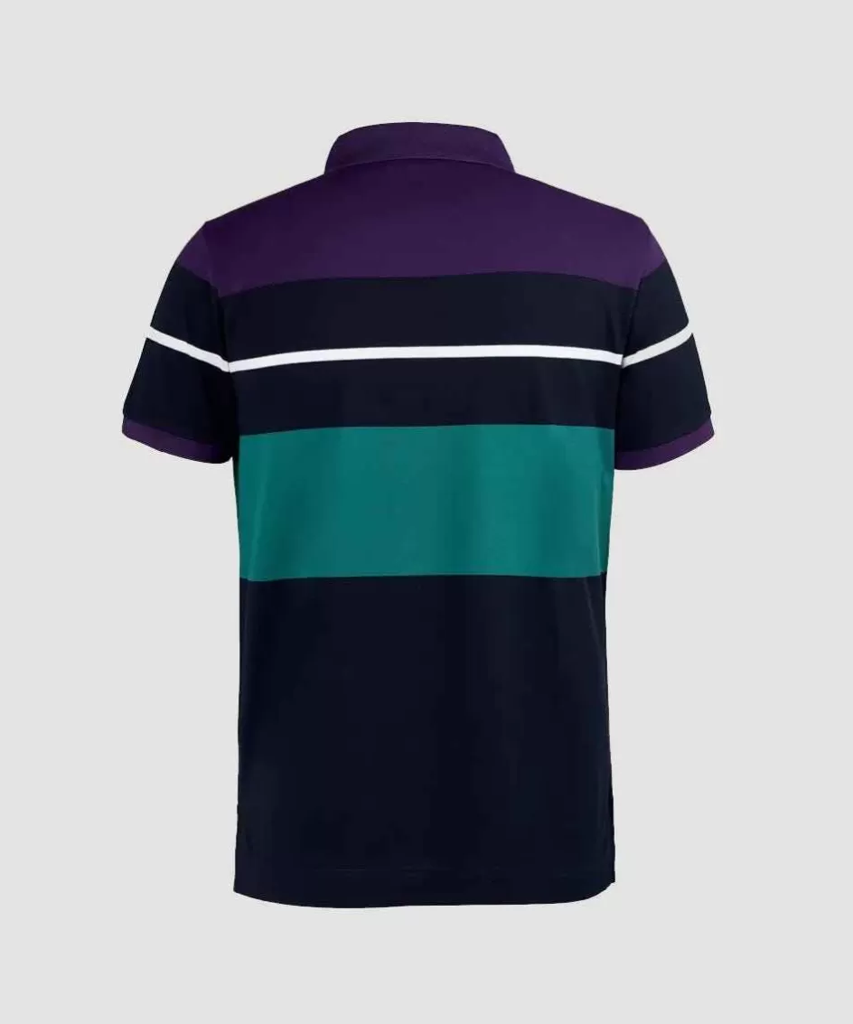 Wimbledon Men's Block Stripe Polo - Midnight