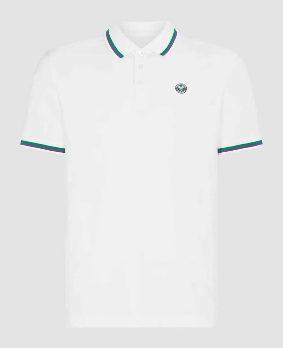 Wimbledon Mens Core Performance Polo - White