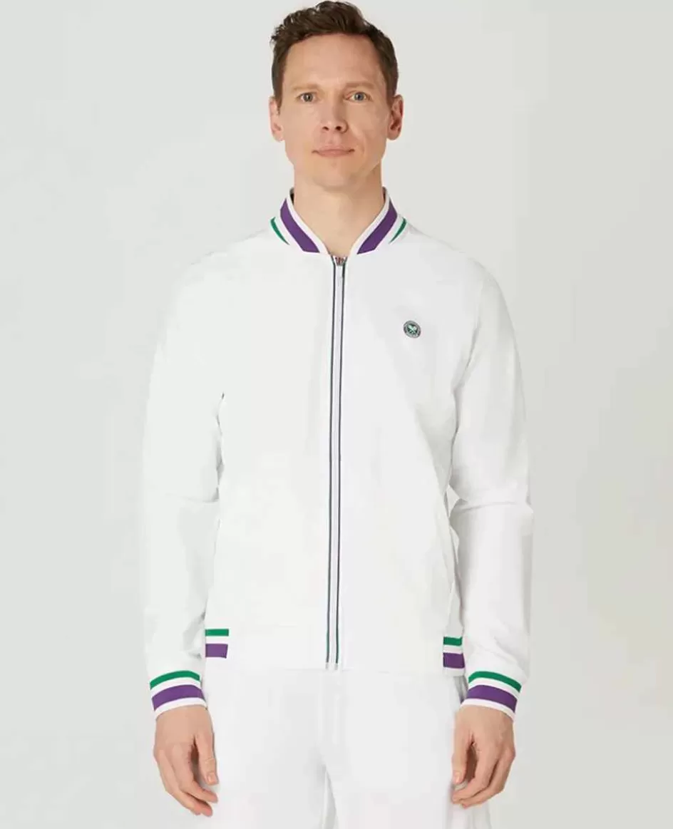Wimbledon Mens Full Zip Jacket - White