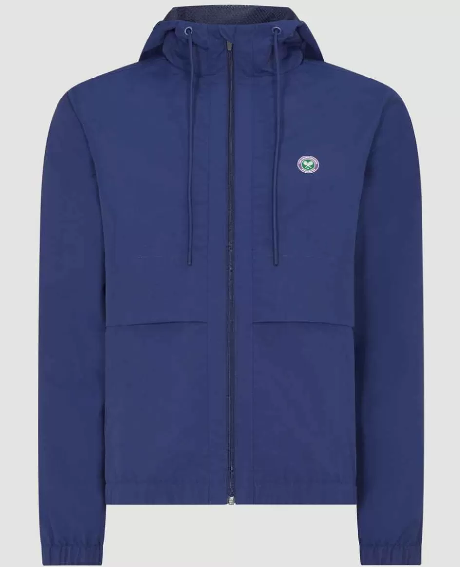 Wimbledon Mens Hooded Water Resistant Jacket - Navy
