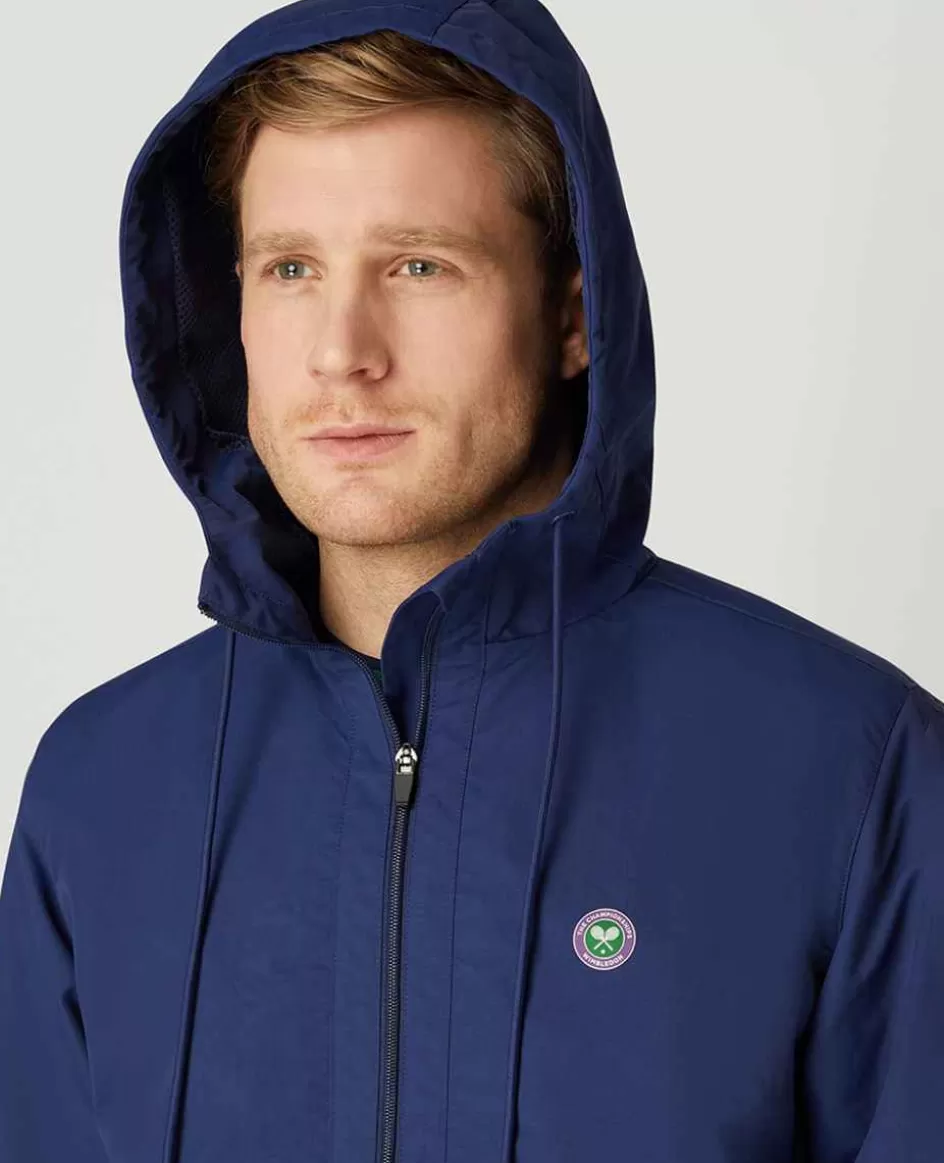Wimbledon Mens Hooded Water Resistant Jacket - Navy