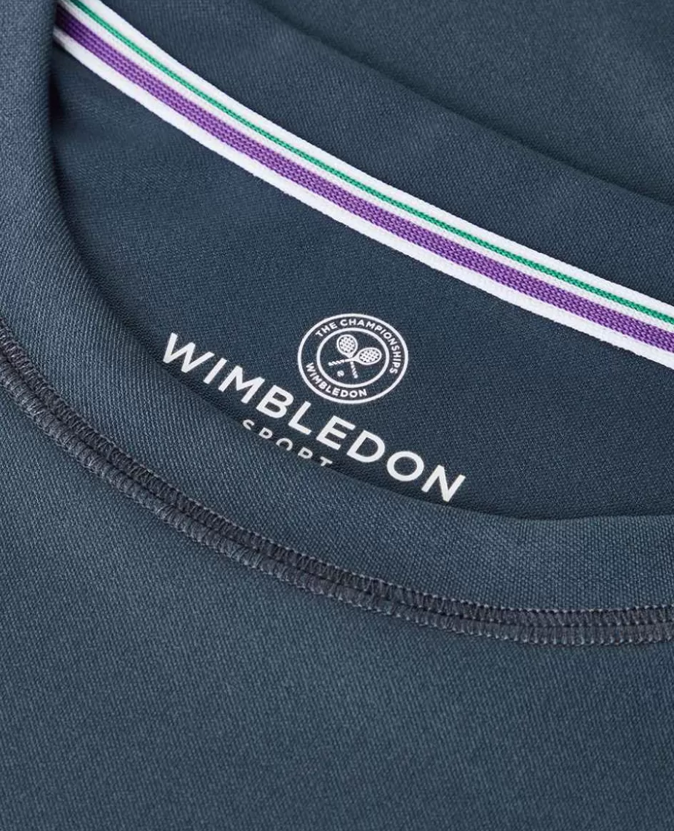Wimbledon Mens Long Sleeve Performance T-Shirt - Steel