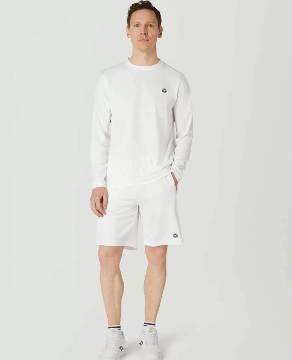 Wimbledon Mens Long Sleeve Performance T-Shirt - White