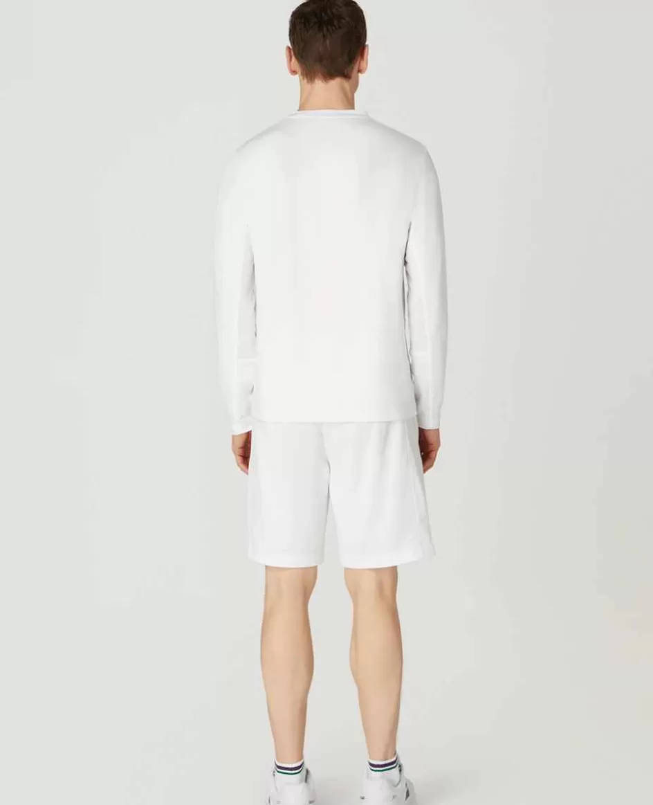 Wimbledon Mens Long Sleeve Performance T-Shirt - White