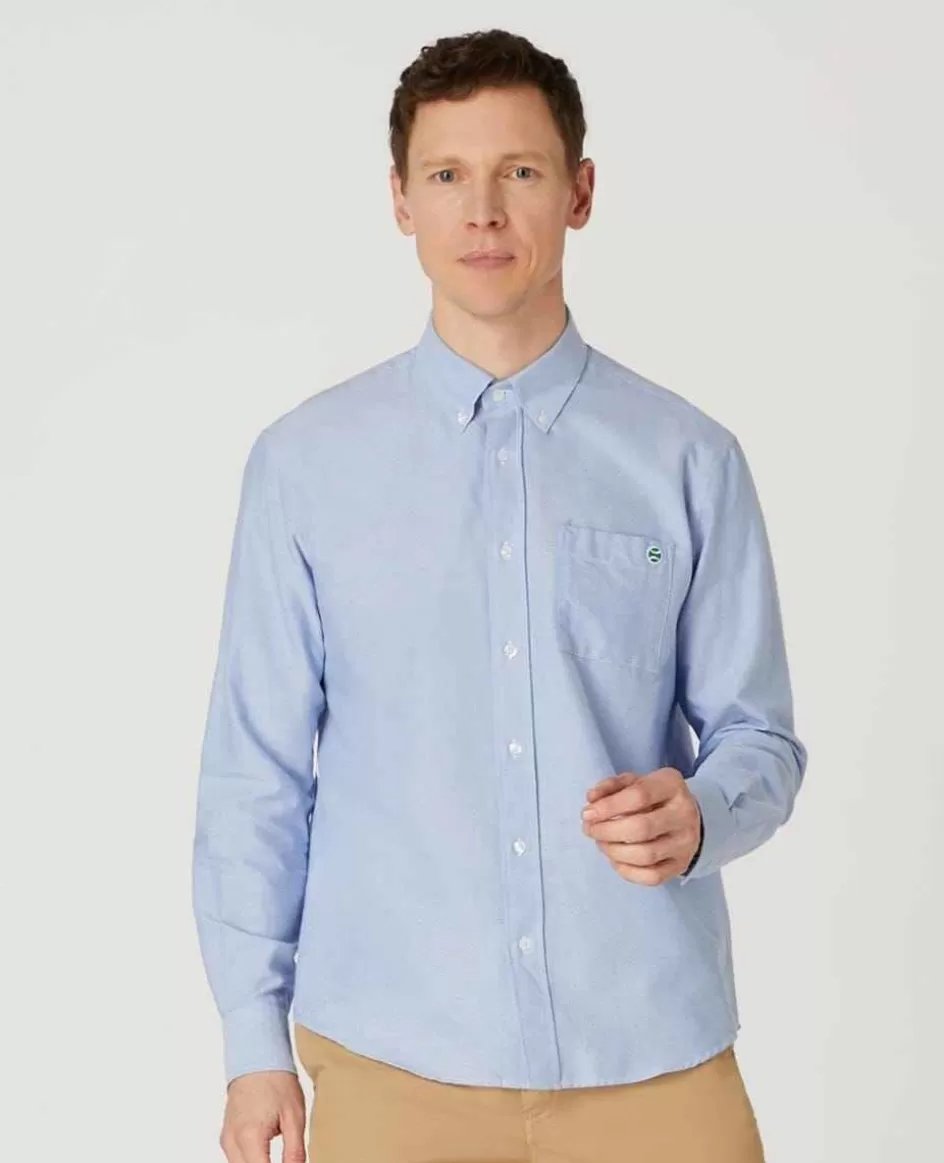 Wimbledon Mens Oxford Shirt - Blue