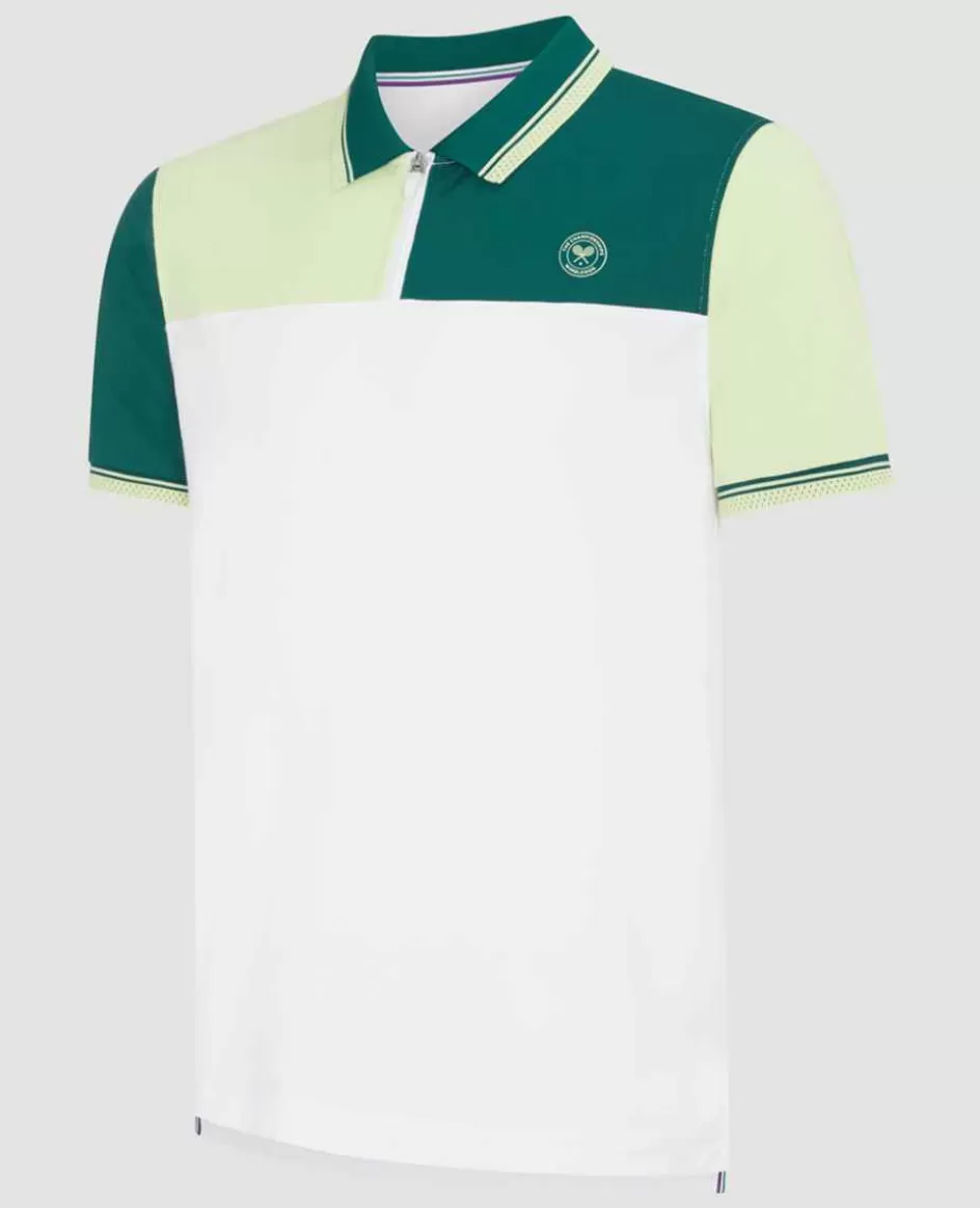 Wimbledon Mens Panel Performance Polo - Multi