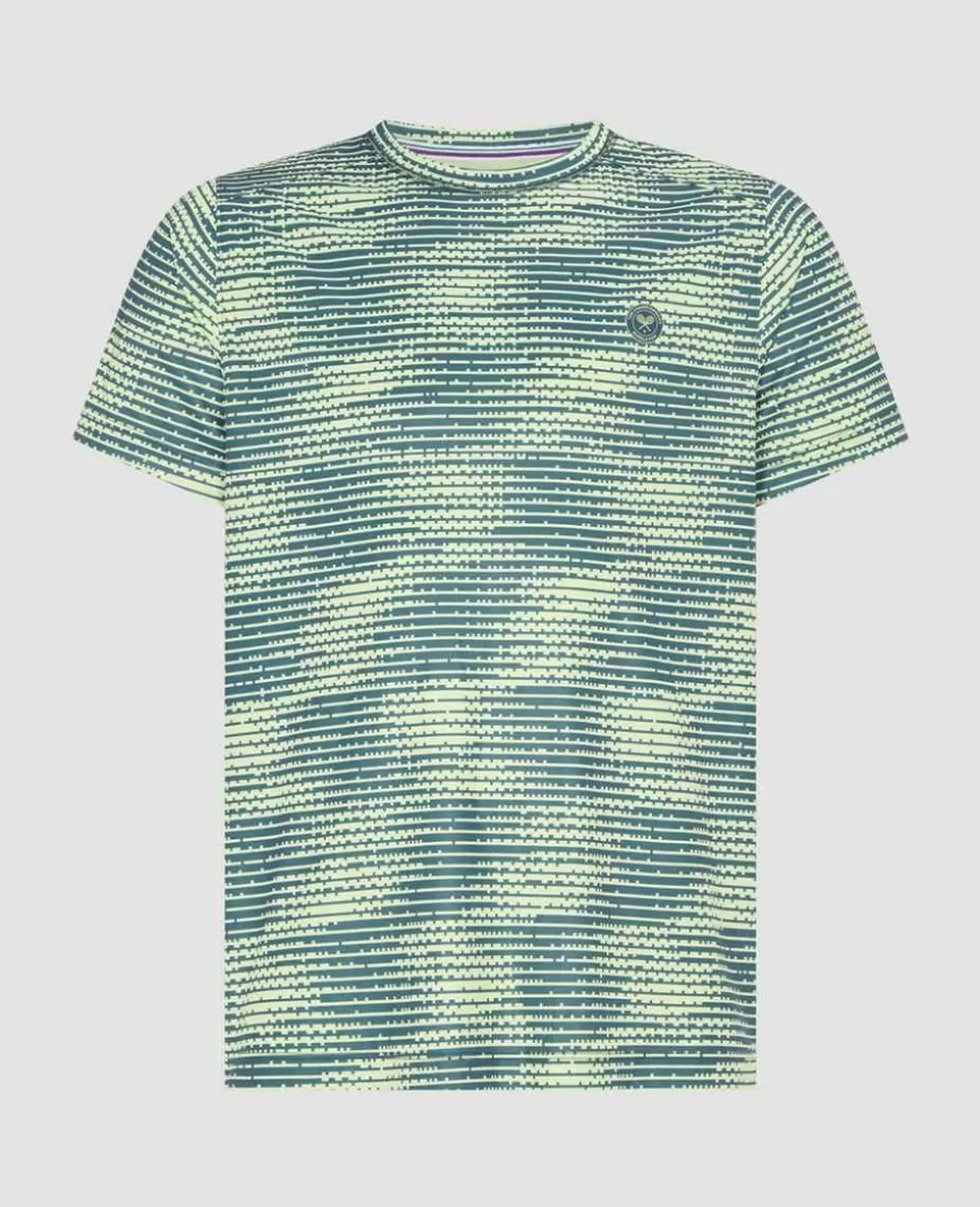 Wimbledon Mens Performance T-Shirt - Steel & Lime