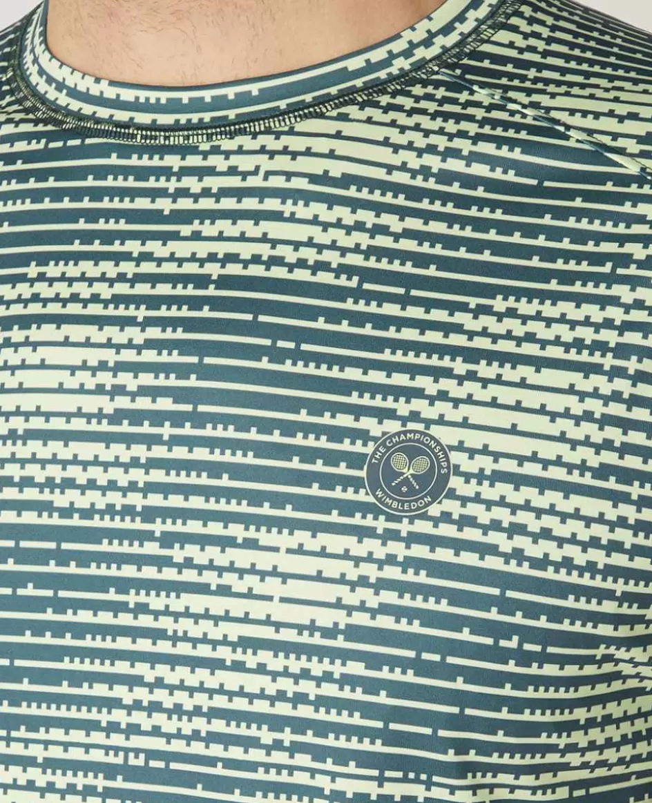 Wimbledon Mens Performance T-Shirt - Steel & Lime