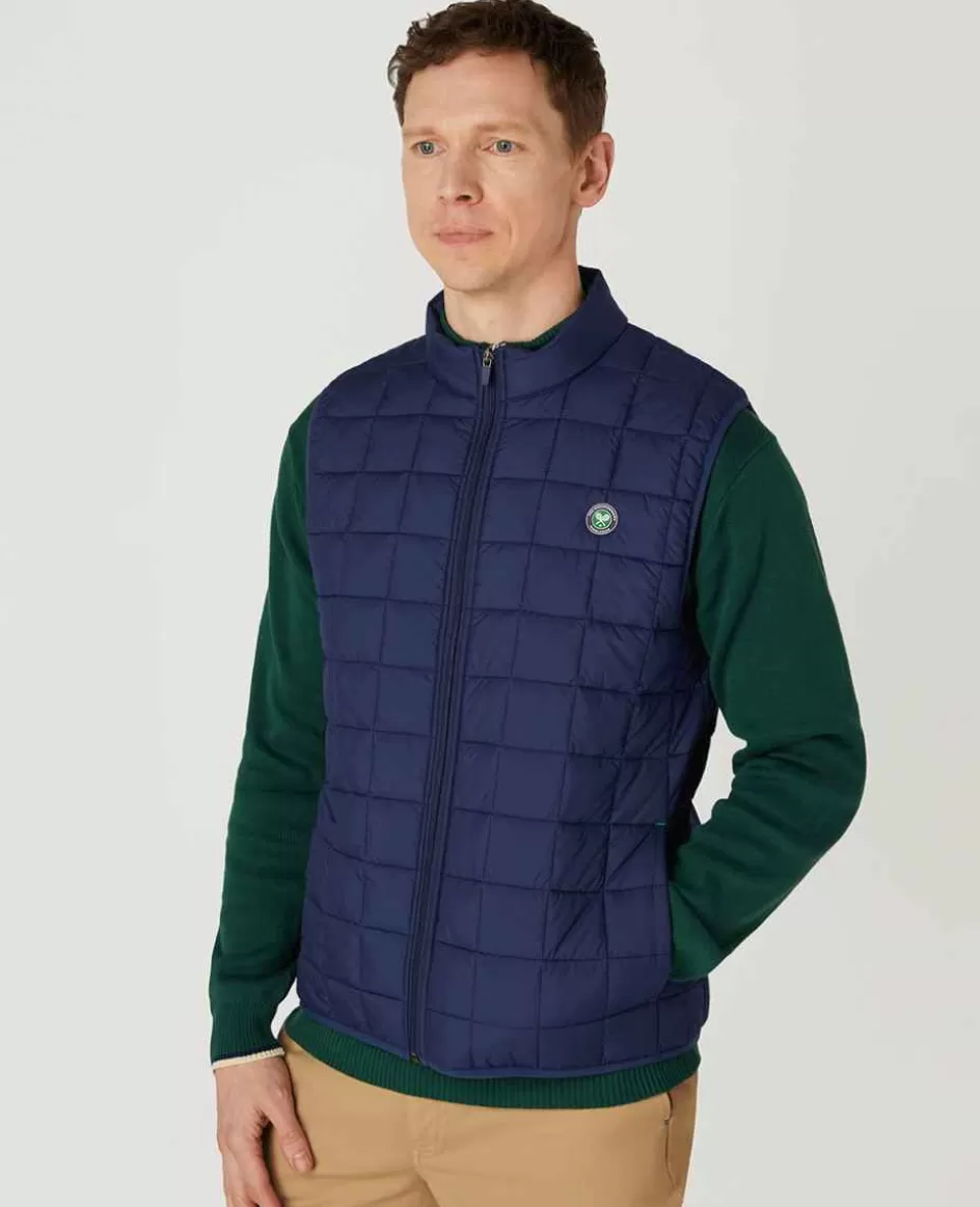 Wimbledon Mens Quilted Gilet - Navy