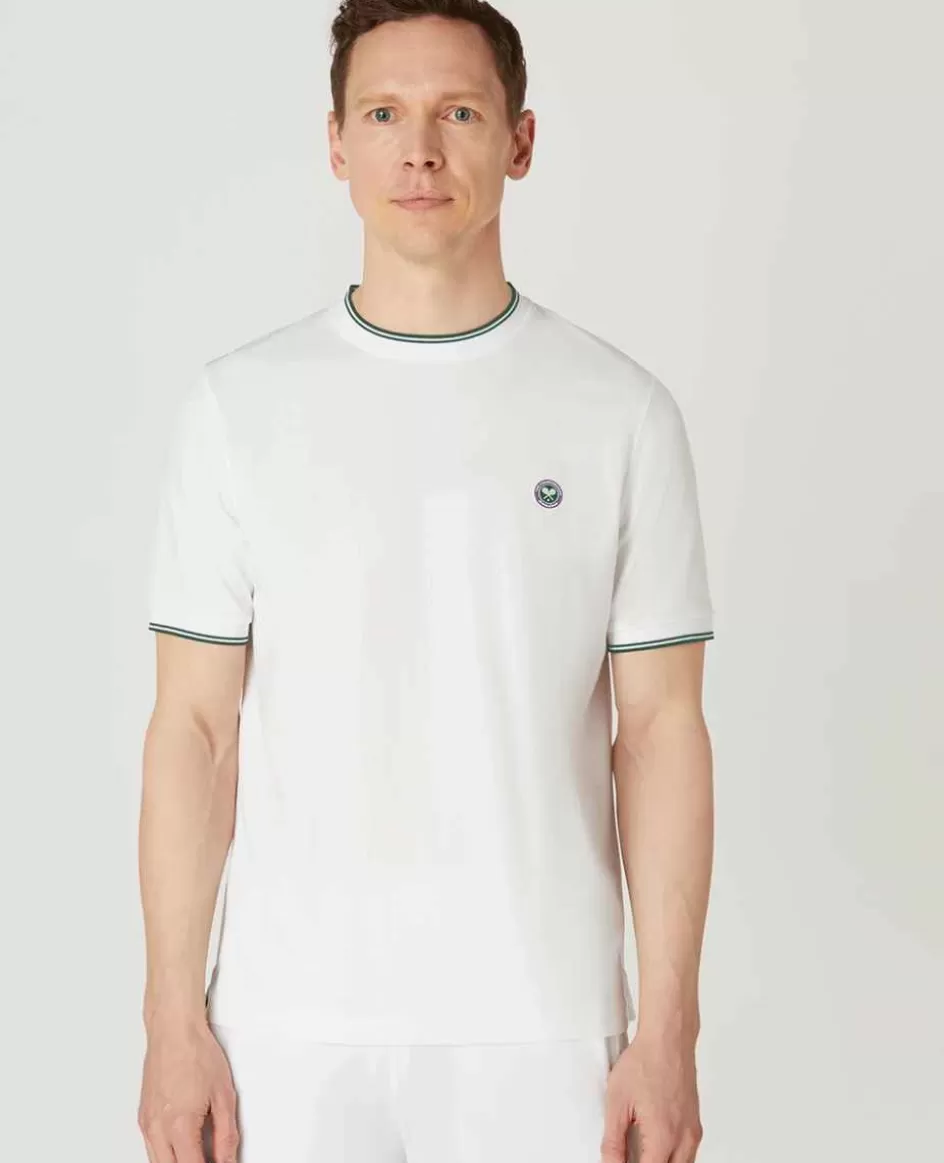 Wimbledon Mens Square Performance T-Shirt - White