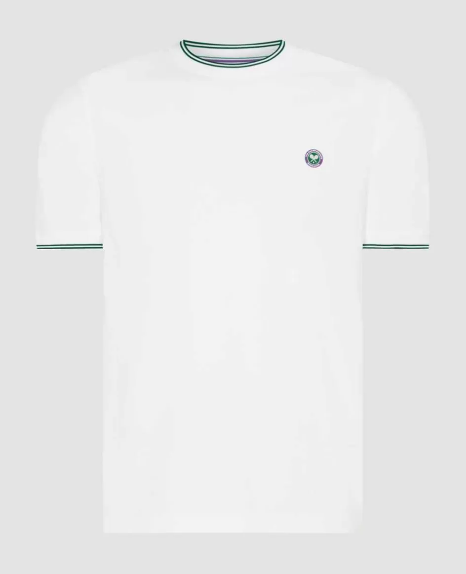 Wimbledon Mens Square Performance T-Shirt - White