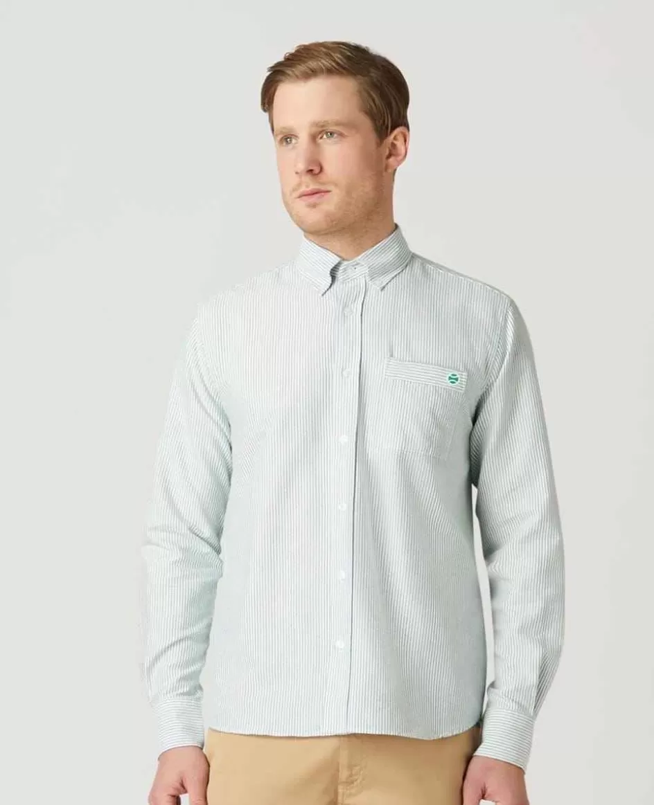 Wimbledon Mens Stripe Shirt - Green