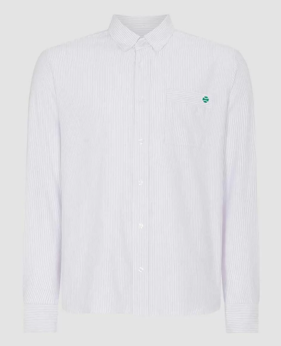 Wimbledon Mens Stripe Shirt - Lilac