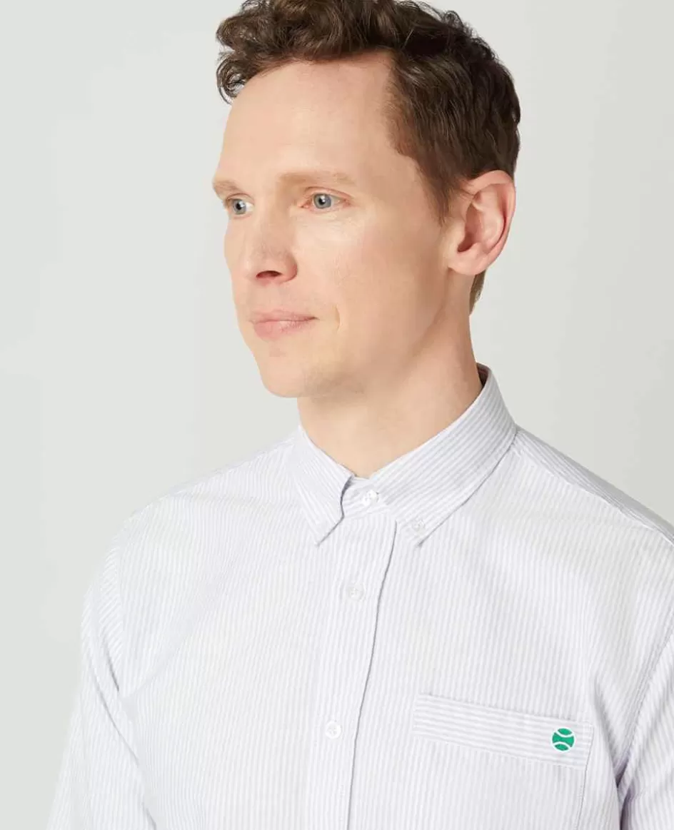 Wimbledon Mens Stripe Shirt - Lilac