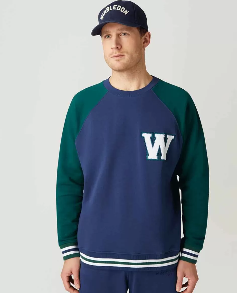 Wimbledon Mens Varsity Sweatshirt - Navy