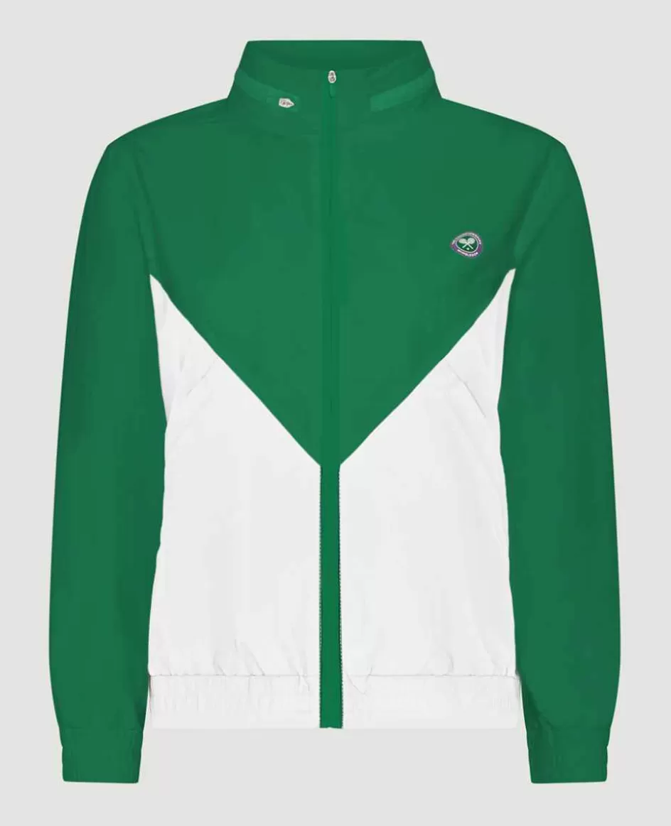 Wimbledon Mens Windbreaker Jacket - Green & White