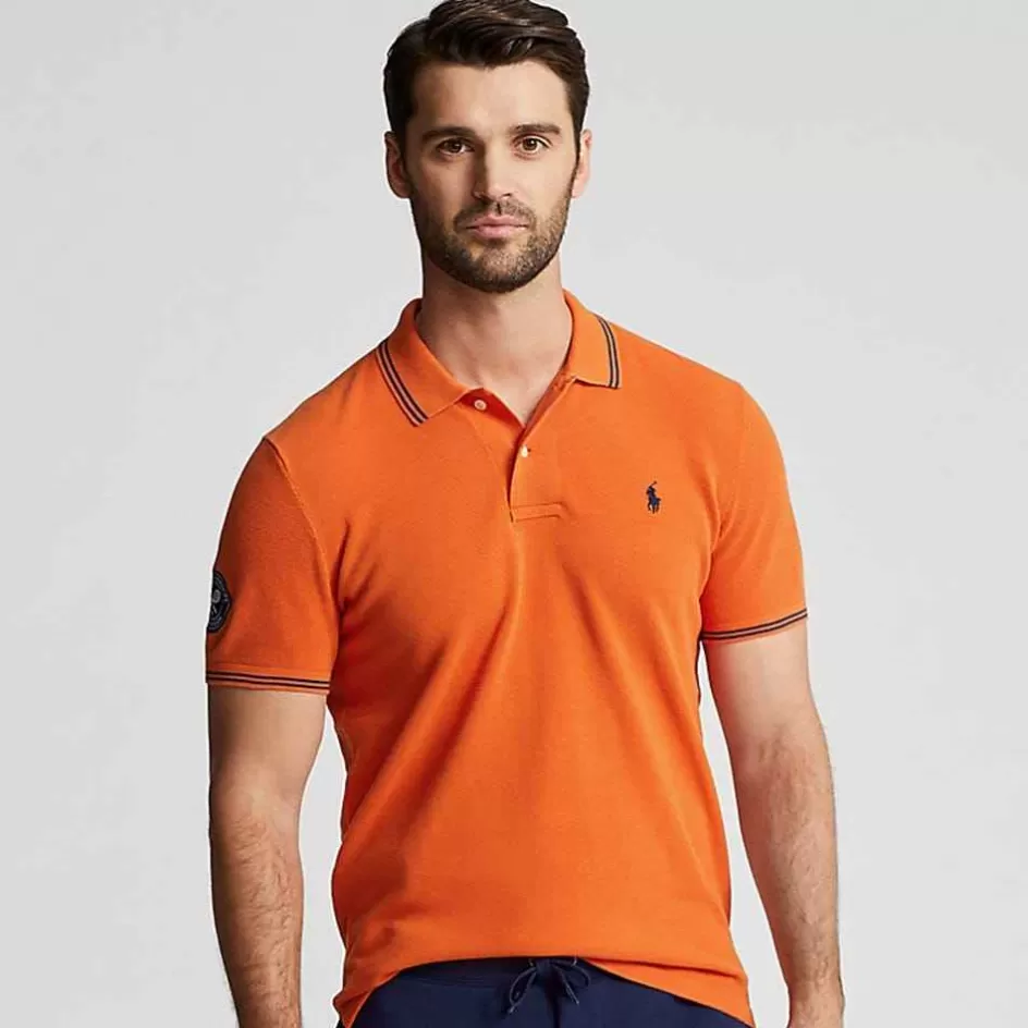 Ralph Lauren Polo Men's Cotton Polo-Collar Sweater - Orange