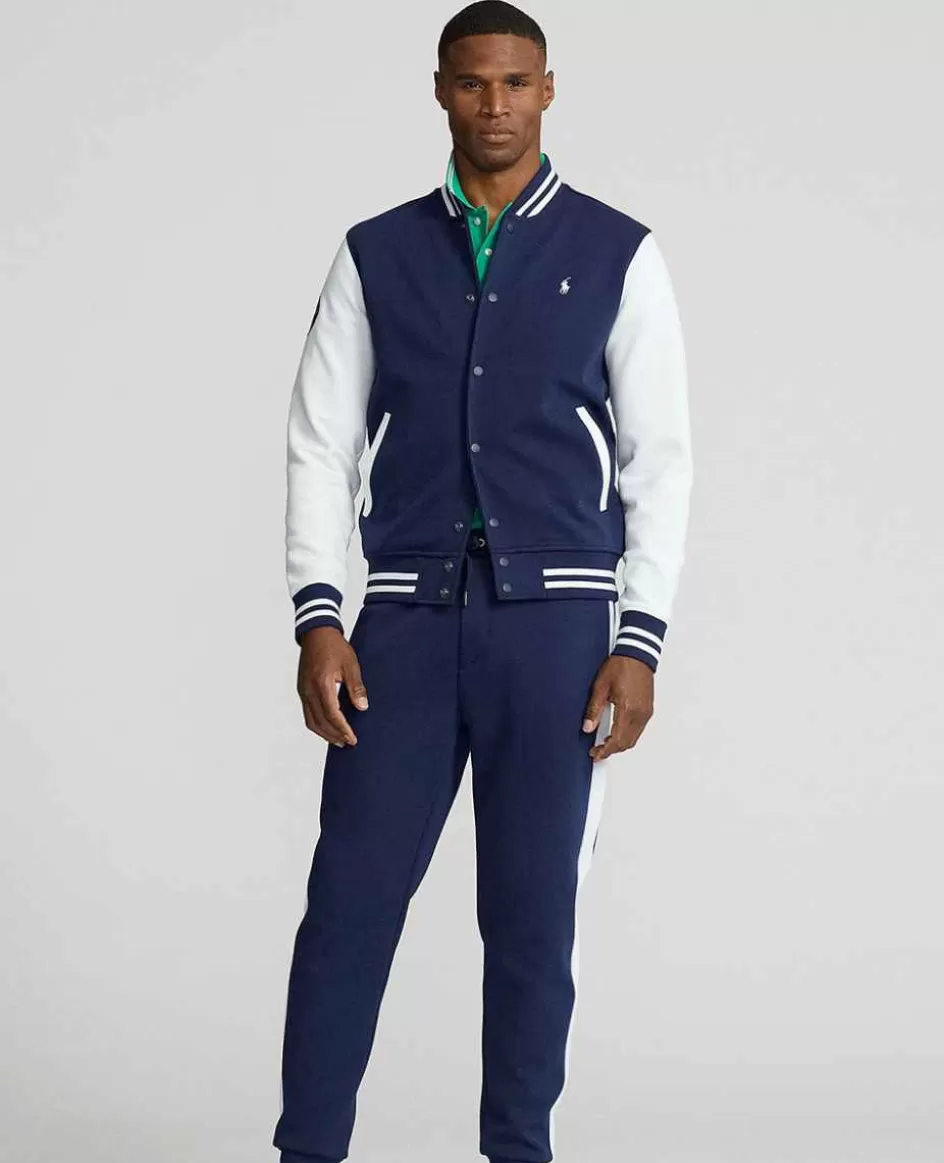 Ralph Lauren Polo Men's Double-Knit Baseball Jacket - Navy