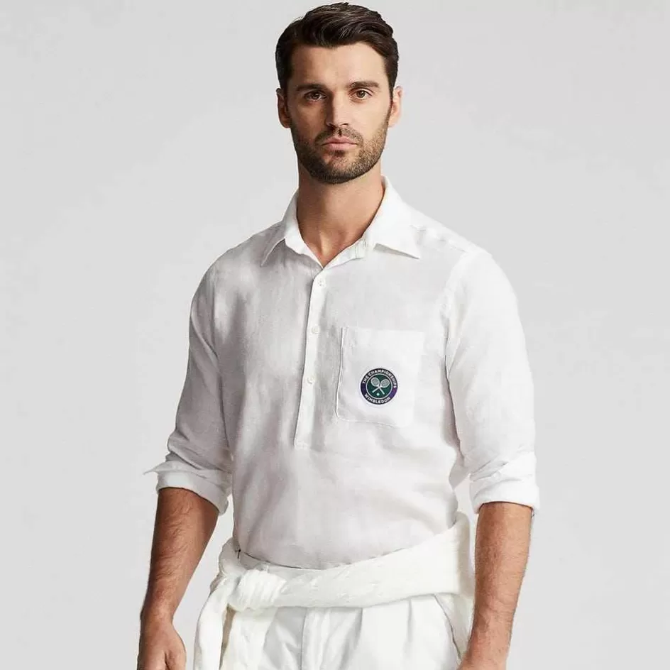 Ralph Lauren Polo Men's Linen Popover Shirt - White