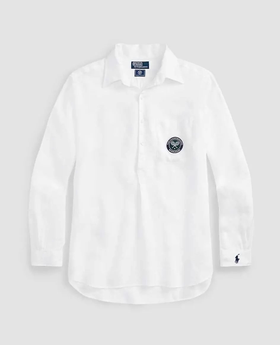 Ralph Lauren Polo Men's Linen Popover Shirt - White