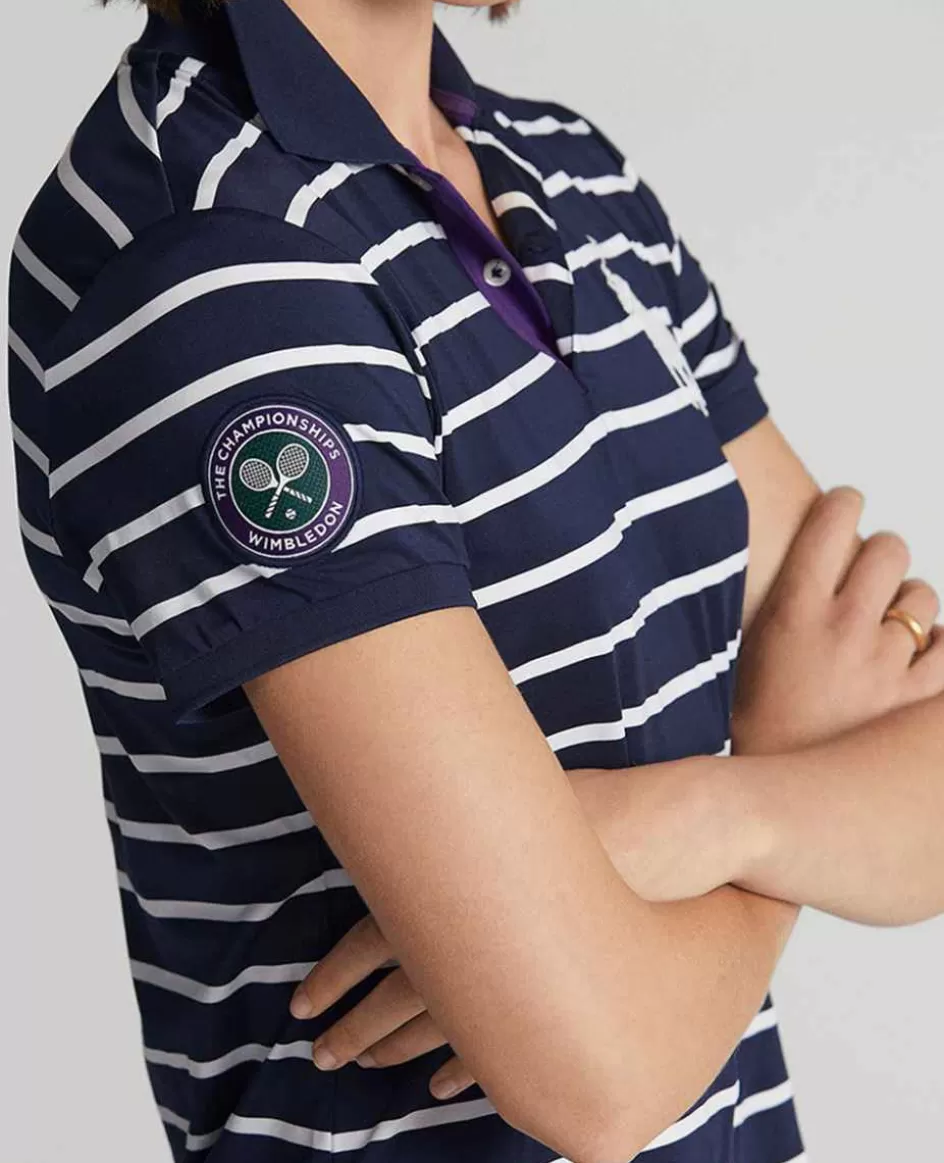 Ralph Lauren Polo Women's Ball Girl Striped Polo Shirt - Navy