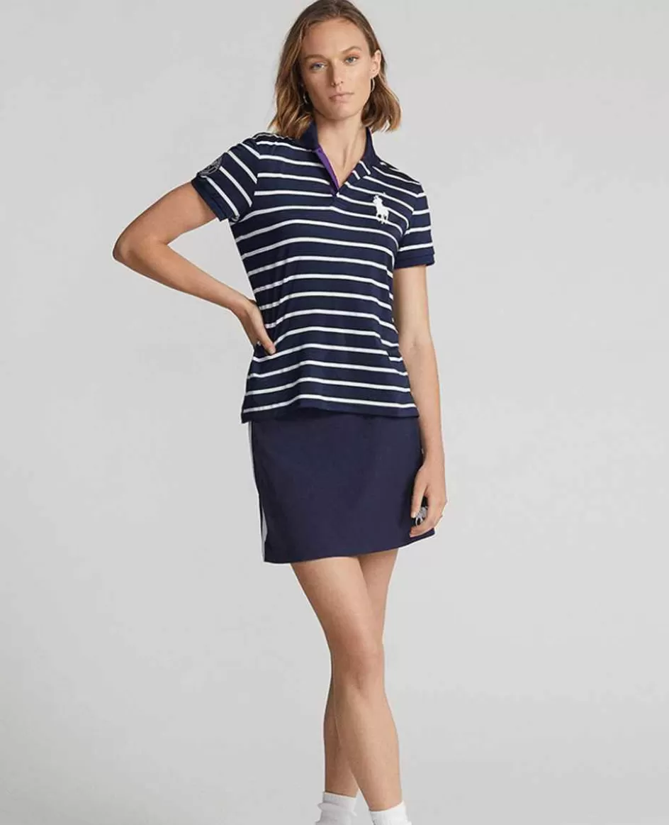 Ralph Lauren Polo Women's Ball Girl Striped Polo Shirt - Navy