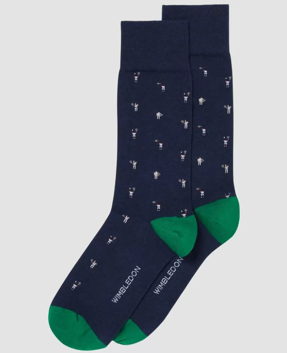 Wimbledon Socks Player - Navy & Green