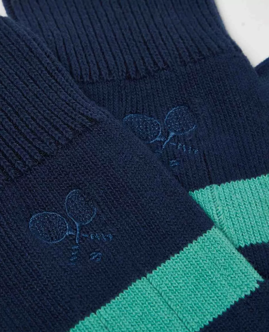 Wimbledon Socks Rugby - Navy & Green