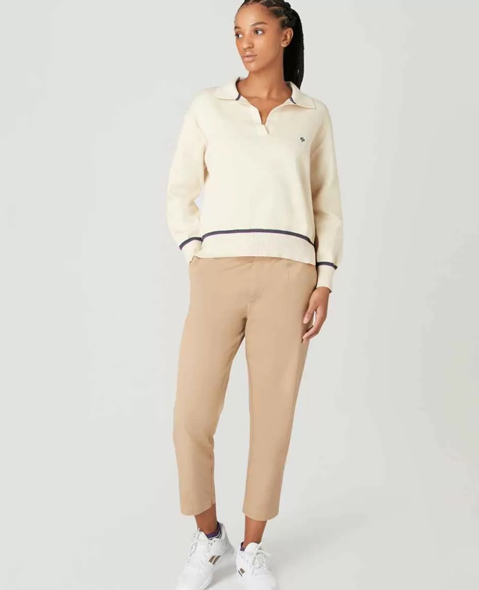 Wimbledon Womens Collared Open Neck Sweater