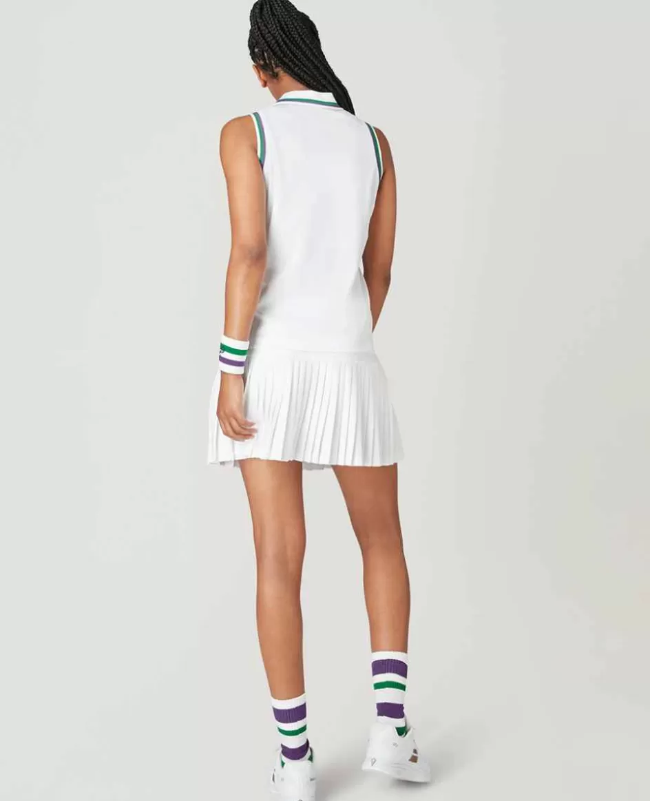 Wimbledon Womens Core Performance Sleeveless Polo - White